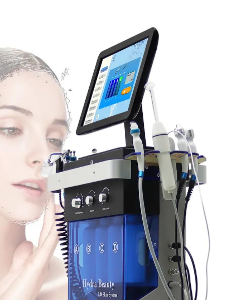 Combina Facială 14în1 – dermabraziune cu diamant și hydra dermabraziune pentru exfoliere și hidratare profundă